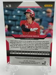 Back Of Card | Jonathan India Baseball Cards 2021 Panini Prizm