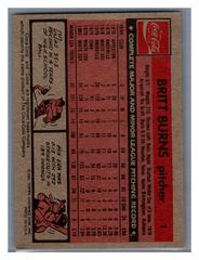 Back | Britt Burns Baseball Cards 1981 Coca Cola