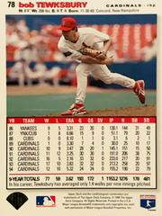 Rear | Bob Tewksbury Baseball Cards 1995 Collector's Choice Se