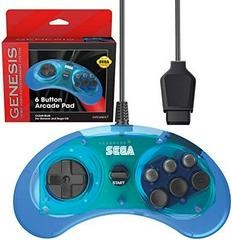 Retro-Bit Sega 6 Button Arcade Pad [Clear Blue] Sega Genesis Prices