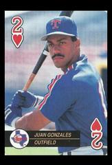 Juan Gonzales [Aces 2 of Hearts] Baseball Cards 1992 U.S. Playing Card Aces Prices