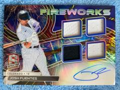 Josh Fuentes [Hyper] #FFS-JF Baseball Cards 2022 Panini Chronicles Fireworks Fabric Signatures Prices