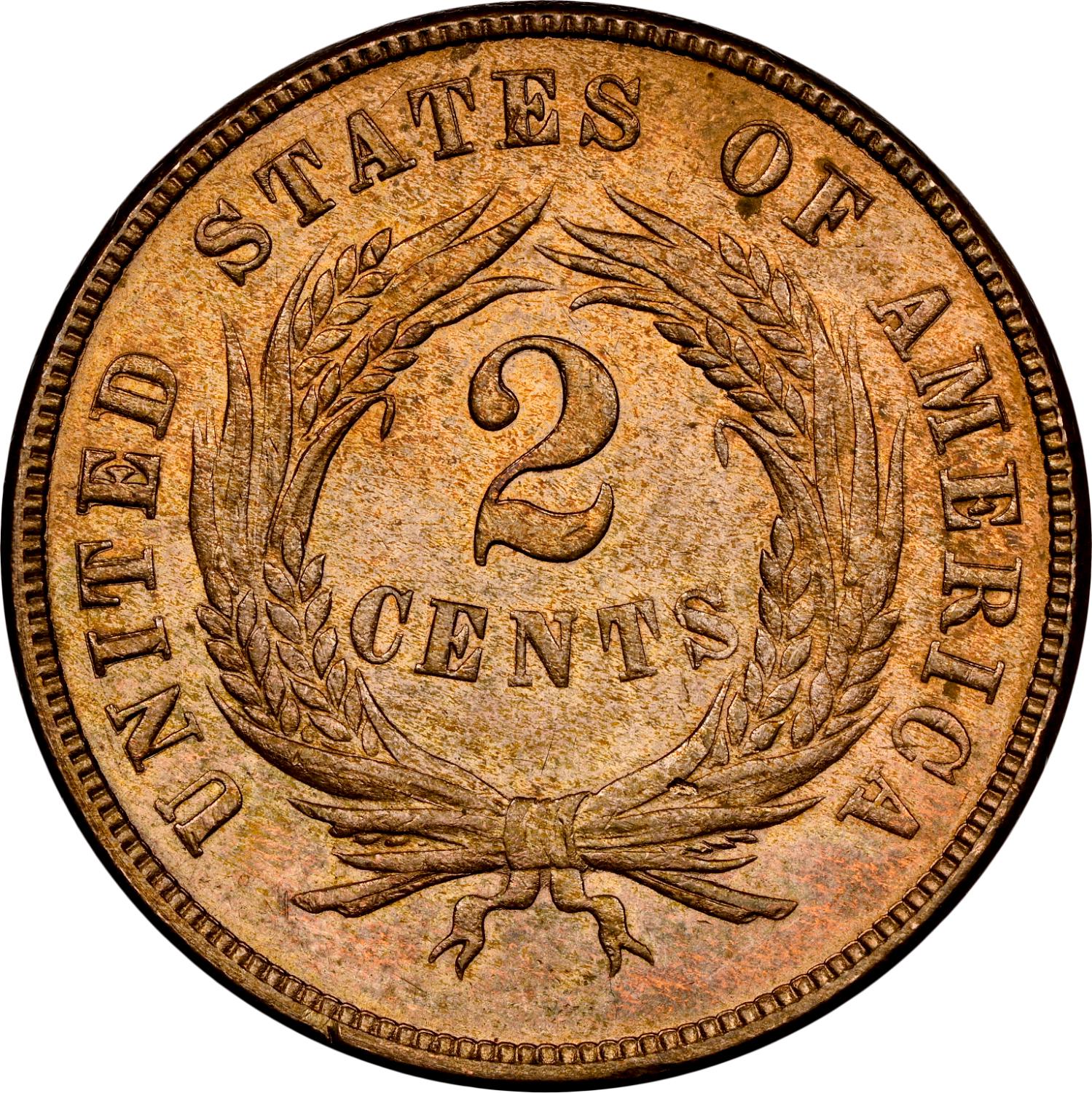 1870 [DOUBLE DIE] Coins Two Cent