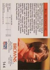 HC Back | Bill Belichick [Correct HC on Ttop Back] Football Cards 1992 Pro Set