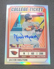 Jacob Melton [Signature Holo] #24 Baseball Cards 2022 Panini Elite Extra Edition College Tickets Optic Prices