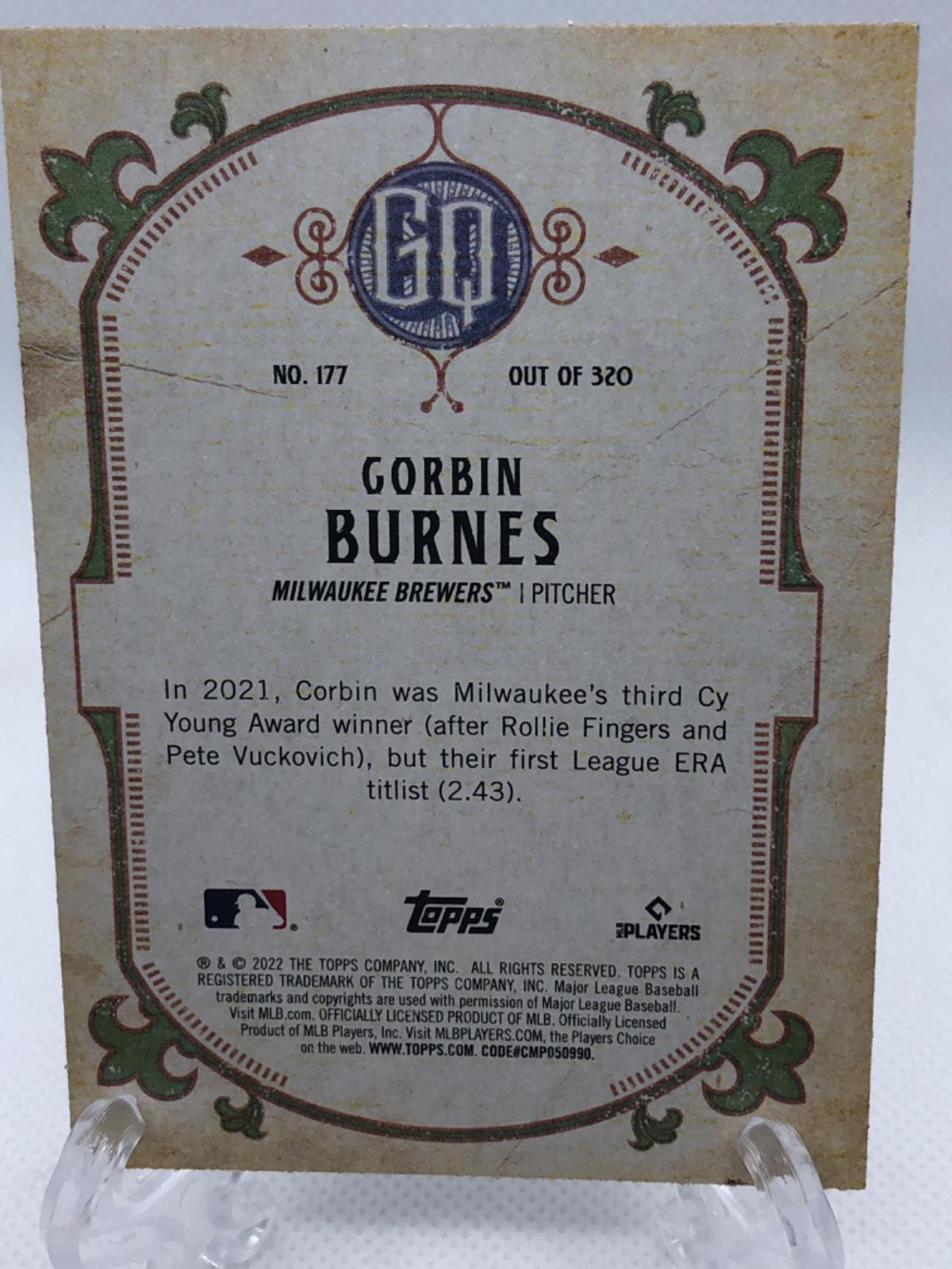 Corbin Burnes Prices Topps Gypsy Queen Baseball Cards