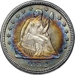 1852 [PROOF] Coins Seated Liberty Quarter Prices