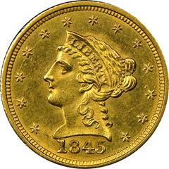 1845 Coins Liberty Head Quarter Eagle Prices