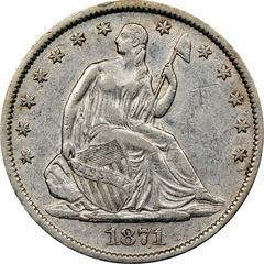 1871 [PROOF] Coins Seated Liberty Half Dollar Prices