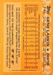 Back Of Card | Gene Larkin Baseball Cards 1988 Topps