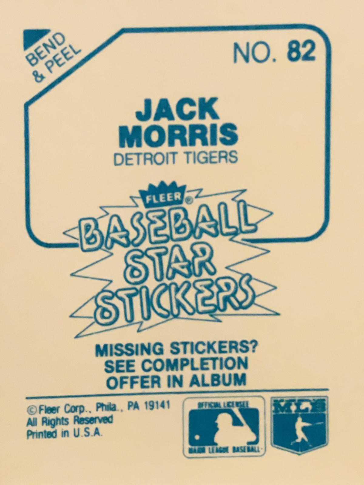 Jack Morris #82 Prices | 1985 Fleer Star Stickers | Baseball Cards