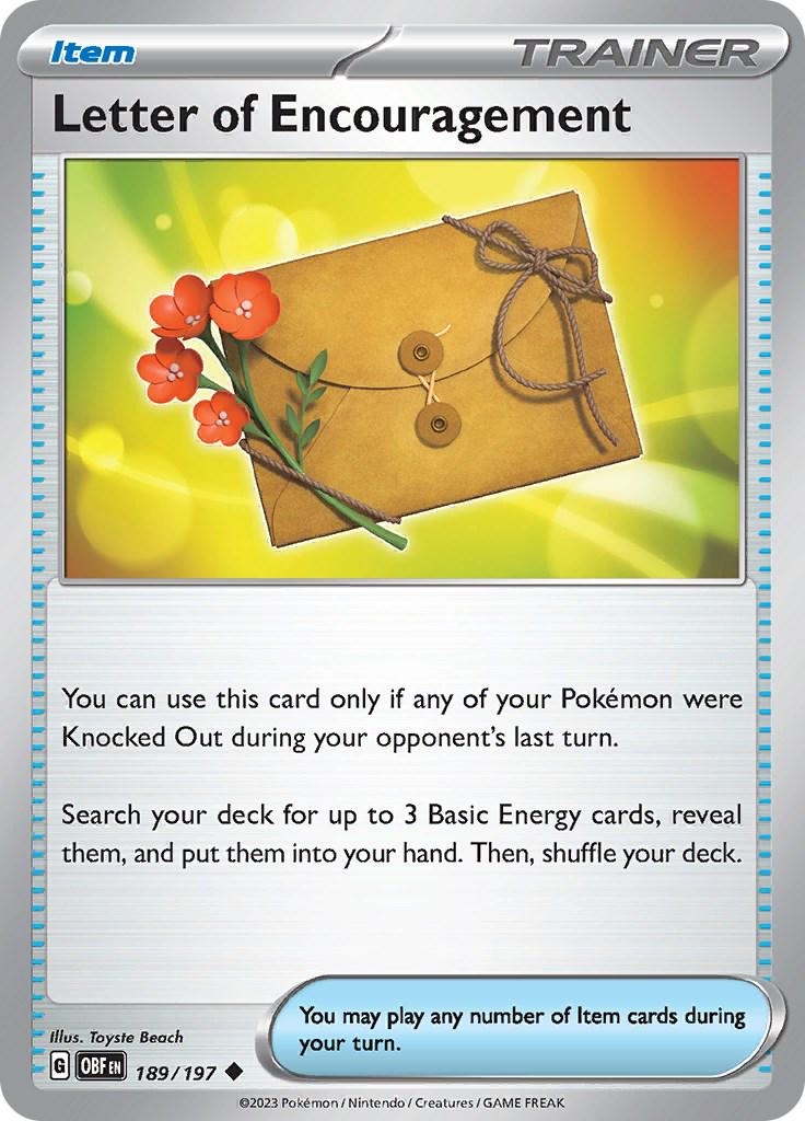 Letter of Encouragement #189 Pokemon Obsidian Flames