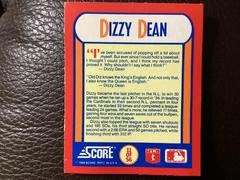 Back | Dizzy Dean Baseball Cards 1990 Score Magic Motion Trivia