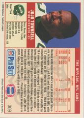 Back | Jojo Townsell Football Cards 1989 Pro Set