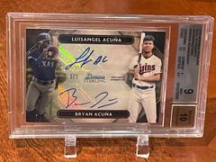 Luisangel Acuna, Bryan Acuna Dual Autograph [Superfractor] 1/1 #DRA-AA Baseball Cards 2022 Bowman Sterling Dual Refractor Autographs Prices