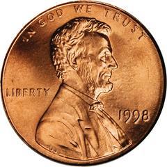 1998 [WIDE AM] Coins Lincoln Memorial Penny Prices