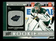 Kaapo Kahkonen #RR-10 Hockey Cards 2021 Upper Deck Rookie Retrospective Prices