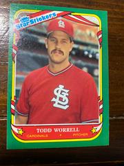 Todd Worrell #128 Baseball Cards 1987 Fleer Star Stickers Prices