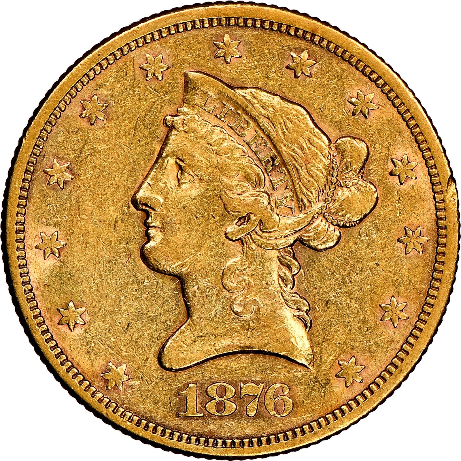 1876 S Coins Liberty Head Gold Eagle