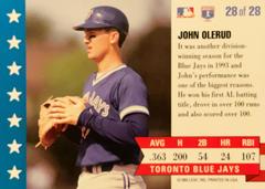 Rear | John Olerud Baseball Cards 1994 Panini Donruss MVP