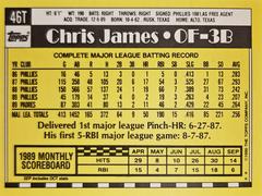 Rear | Chris James Baseball Cards 1990 Topps Traded Tiffany