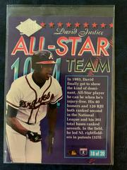 Back  | David Justice [All Star Team] Baseball Cards 1994 Fleer All Stars