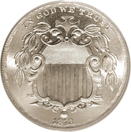 1873 Coins Shield Nickel