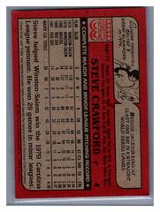 Back | Steve Crawford Baseball Cards 1982 Coca Cola