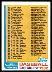 Checklist #634 Baseball Cards 1982 Topps Prices