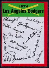 Los Angeles Dodgers Baseball Cards 1974 Topps Team Checklist Prices