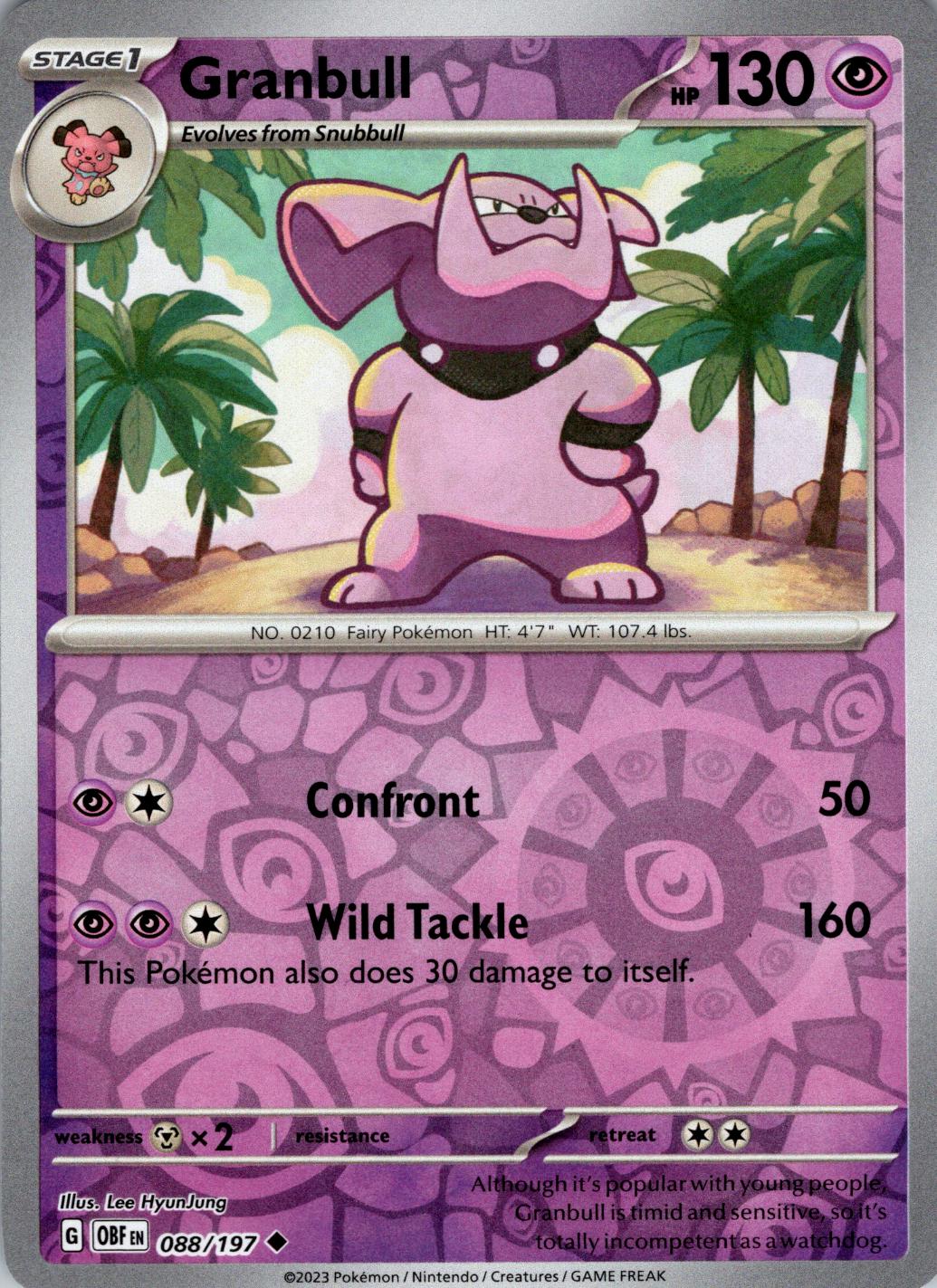 Granbull [Reverse Holo] #88 Pokemon Obsidian Flames