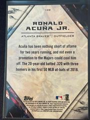 Back Of Insert | Ronald Acuna Jr. Baseball Cards 2018 Topps Fire