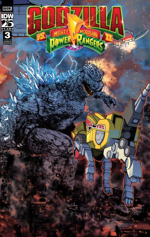 Godzilla vs. the Mighty Morphin Power Rangers II [Sanchez] #3 (2024) Comic Books Godzilla vs. the Mighty Morphin Power Rangers II