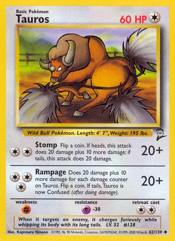 Tauros #62 Pokemon Base Set 2