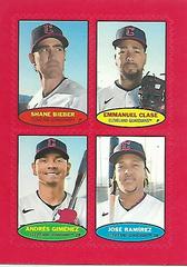 Shane Bieber, Emmanuel Clase, Andres Gimenez, Jose Ramirez [Red] Baseball Cards 2023 Topps Heritage 1974 Stamps High Number Prices