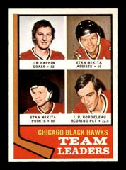 Blackhawks Leaders [Pappin, Mikita, Bordeleau] #69 Hockey Cards 1974 O-Pee-Chee Prices
