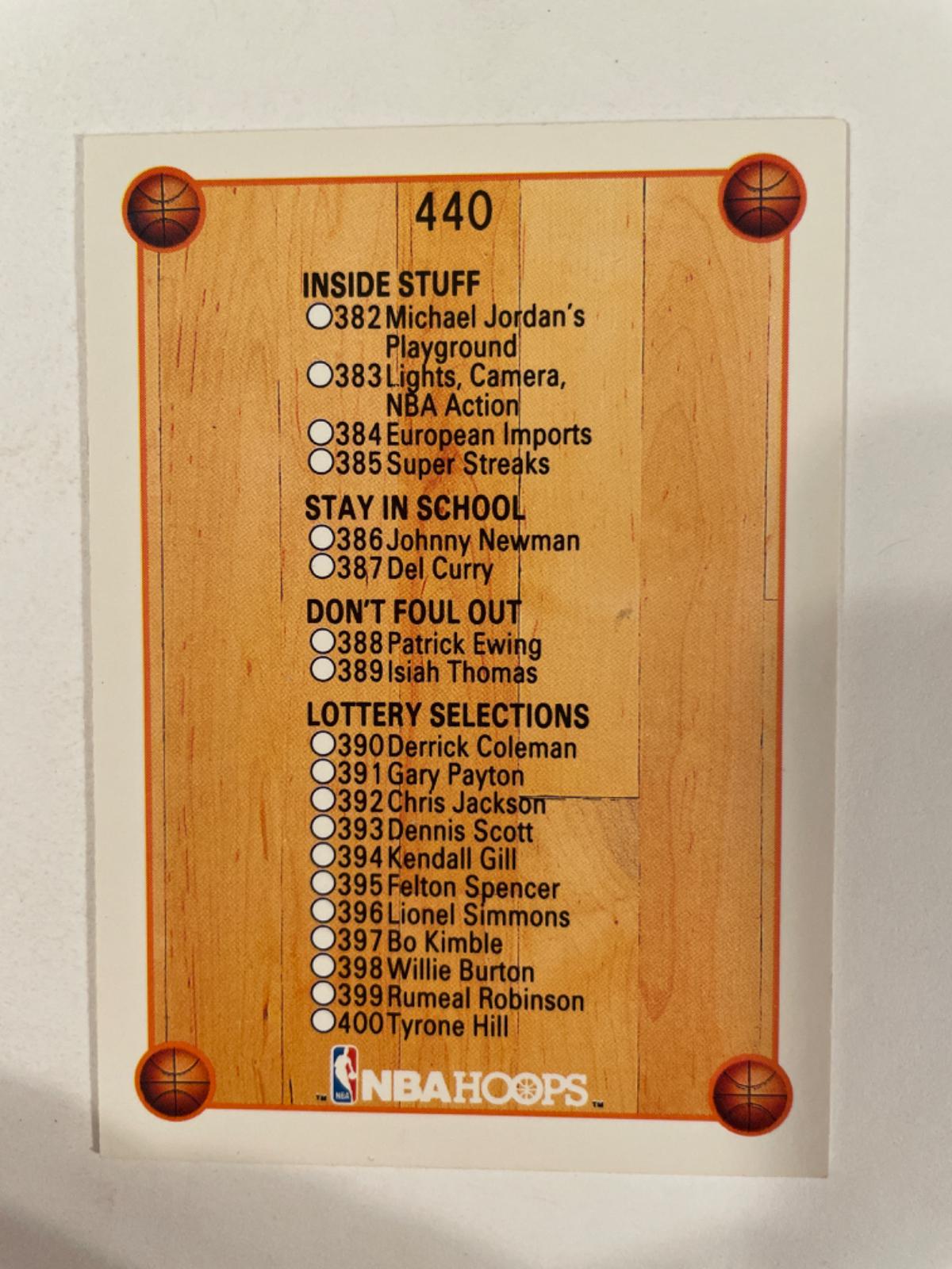 Checklist 382440 Ungraded 1990 Hoops