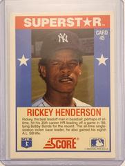 Back Of Card | Rickey Henderson Baseball Cards 1989 Score Superstars