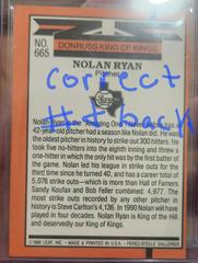Correct Back And # | Nolan Ryan [Error] Baseball Cards 1990 Donruss