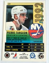Backside | Pierre Turgeon Hockey Cards 1991 O-Pee-Chee Premier