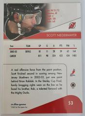 Backside | Scott Niedermayer Hockey Cards 2003 ITG Toronto Star