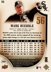 Rear | Mark Buehrle [Copper] Baseball Cards 2009 SP Authentic