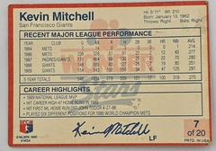 Player Stats | Kevin Mitchell Baseball Cards 1990 Wonder Bread Stars