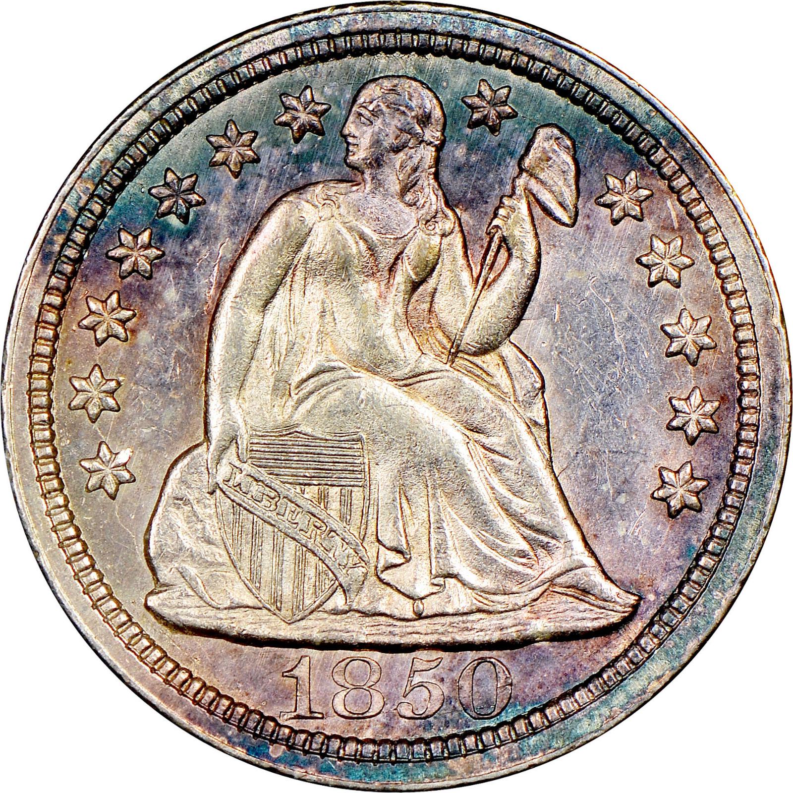 1850 Coins Seated Liberty Dime