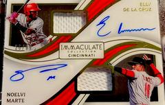 Elly DeLaCruz, Noelvi Marte [Dual Patch Red] #DMS-CM Baseball Cards 2023 Panini Immaculate Prices