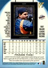 Back Of Card | Ken Caminiti Baseball Cards 1998 Topps Gallery