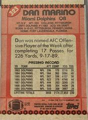 Back | Dan Marino [Disclaimer Back] Football Cards 1990 Topps
