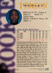 Card Back | Wesley Person Basketball Cards 1994 Hoops