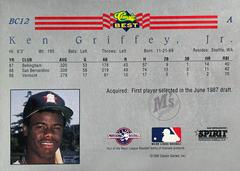 Card Back | Ken Griffey, Jr Baseball Cards 1992 Classic Best Blue Bonus