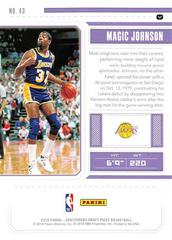 Back Side | Magic Johnson [Purple Jersey Blue Foil] Basketball Cards 2018 Panini Contenders Draft Picks